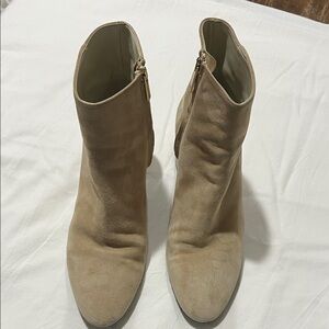 Bruno Magli Beige Suede Ankle Booties